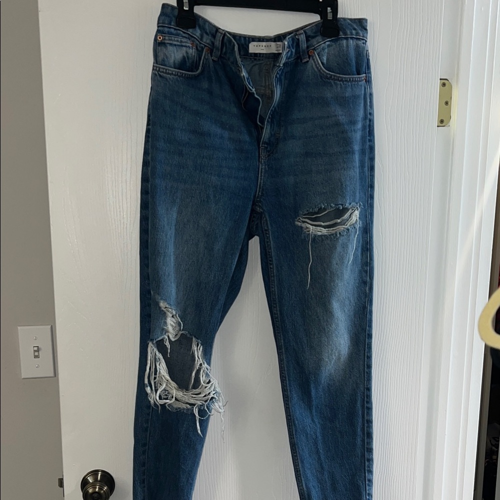 Topshop Blue Denim mom jeans